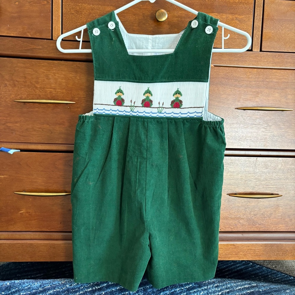 Boys Remember Nguyen  Smocked Shortall Jon Jon Mallard Ducks 4t